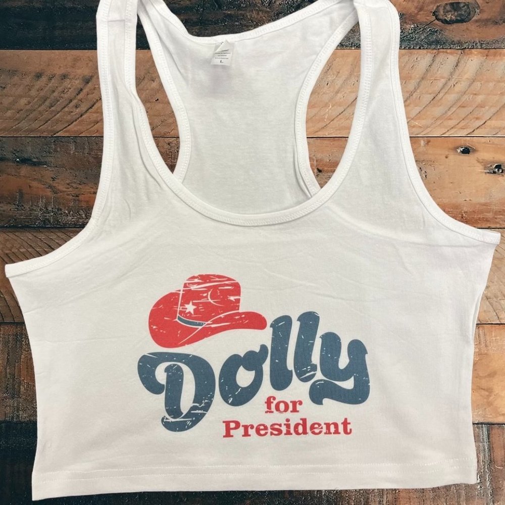 Dolly for President Cropped Tank Top | Dolly Cropped Tank Top | Western Fashion